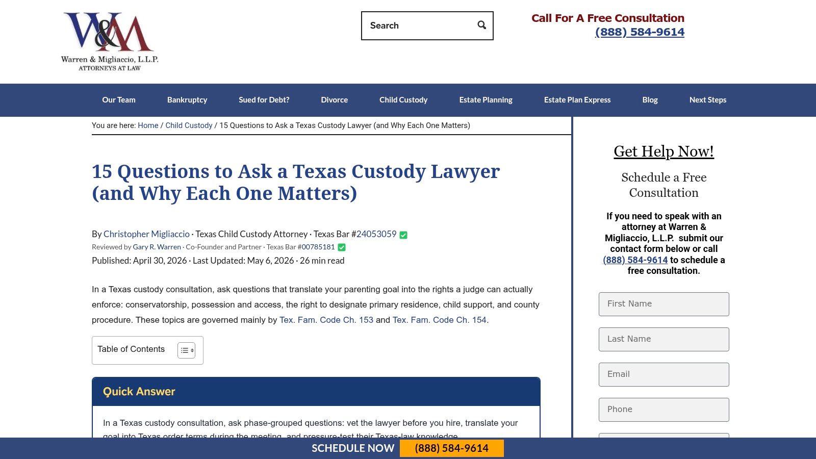 2. Questions About Texas Custody Laws and Your Rights