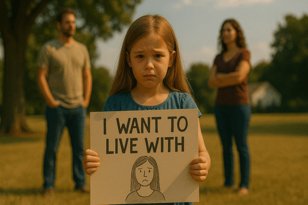 An image illustrating the child's preference in custody decisions, showcasing a child expressing their feelings. What they dont tell you about Texas child custody
