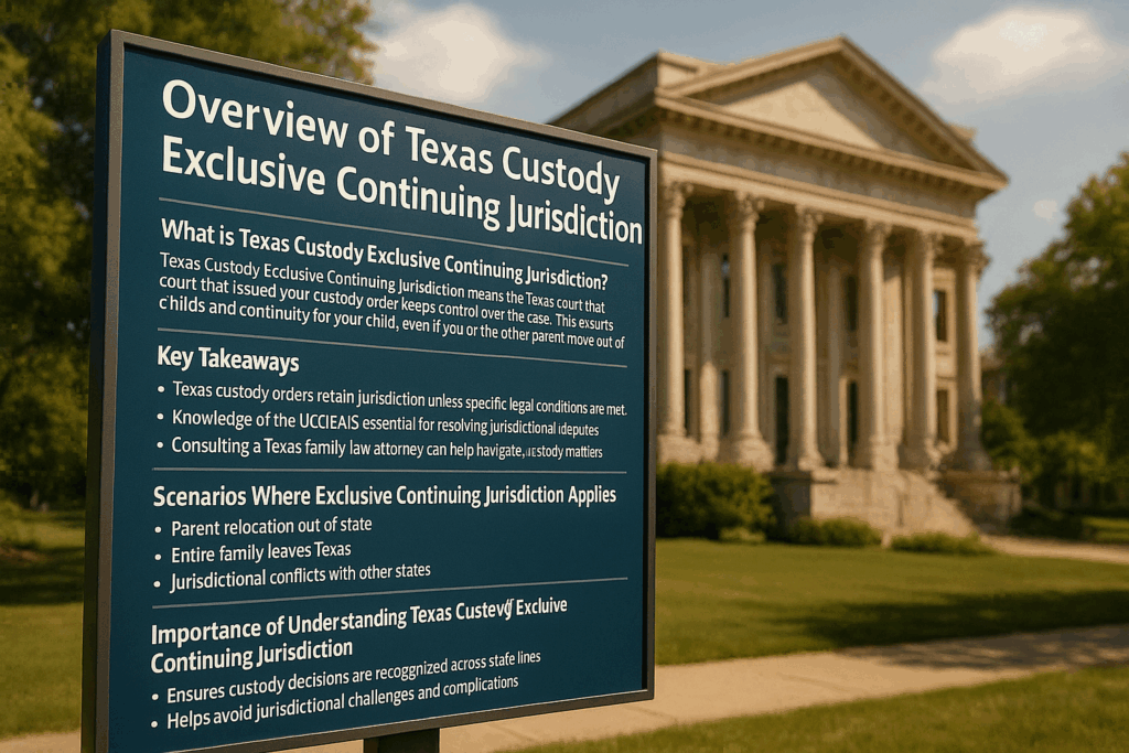 An overview of Texas custody exclusive continuing jurisdiction.
