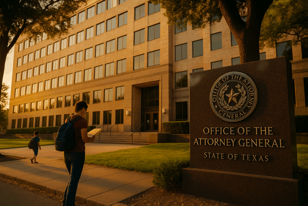 The Texas Attorney General's office involved in child support cases.