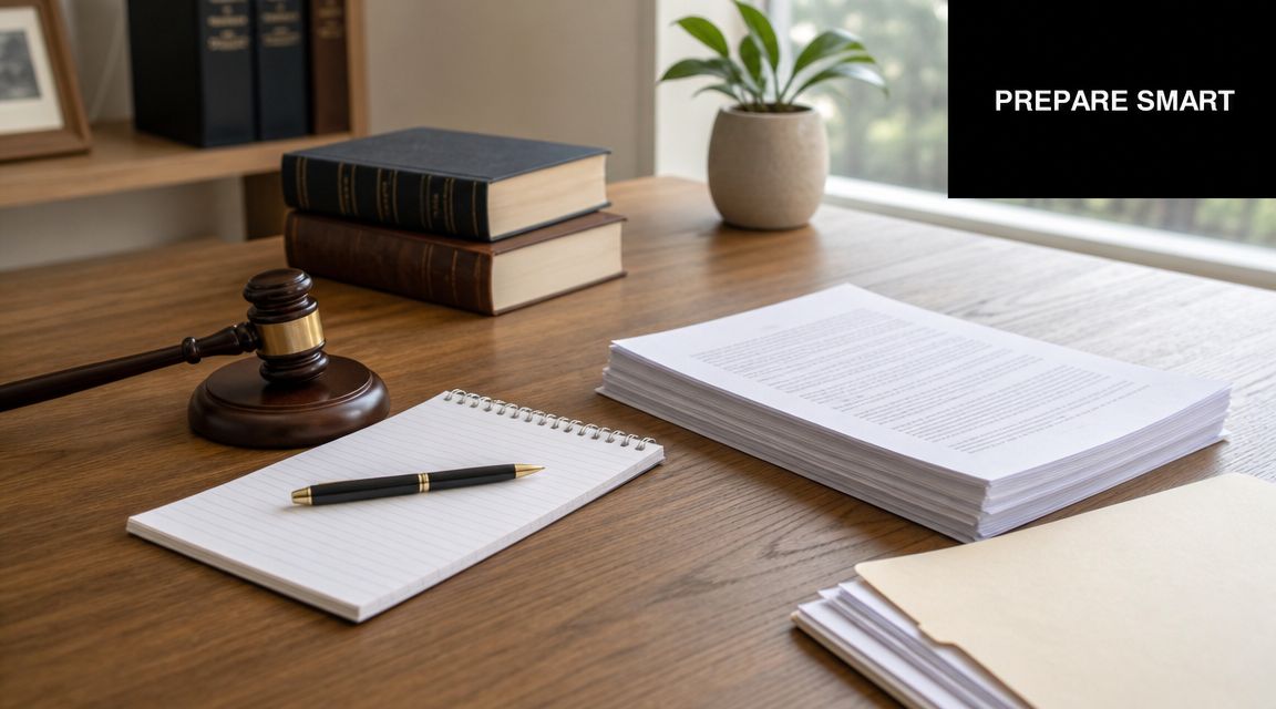 A gavel and legal documents placed on a wooden office desk representing legal mediation and consultation.